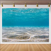 Lofaris Clear Blue Underwater Photography Backdrop with Sandy Seabed, Realistic Ocean Theme Background for Studio Photoshoot and Decor