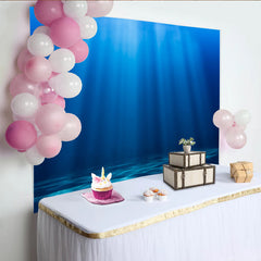 Lofaris Deep Blue Underwater Photography Backdrop with Sun Rays, Textured Studio Background for Professional Photoshoot