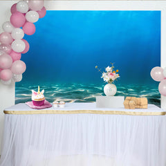 Lofaris Vibrant Blue Underwater Photography Backdrop, Sandy Ocean Floor Studio Background for Professional Photoshoot