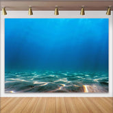 Lofaris Vibrant Blue Underwater Photography Backdrop, Sandy Ocean Floor Studio Background for Professional Photoshoot