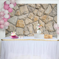 Lofaris Rustic Stone Wall Photography Backdrop with Natural Beige Texture, Versatile Photo Background for Studio Portrait