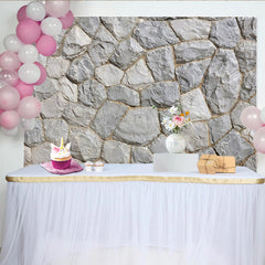 Lofaris Rustic Gray Stone Wall Photography Backdrop with Natural Texture, Versatile Studio Background for Portraits and Product Shoots