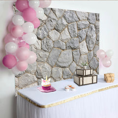 Lofaris Rustic Gray Stone Wall Photography Backdrop with Natural Texture, Versatile Studio Background for Portraits and Product Shoots