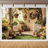 Lofaris Happy Easter Porch Backdrop with Bunnies, Eggs, and Spring Flowers, Festive Photography Background for Holiday Decor
