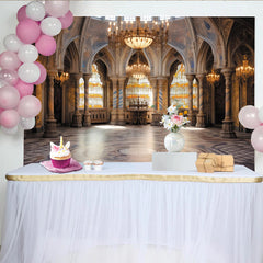 Lofaris Grand Hall Classical Architecture Photography Backdrop with Ornate Arches, Elegant Studio Background for Professional Portraits