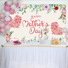 Lofaris Happy Mother's Day Floral Photography Backdrop with Heart Roses and Greenery, Elegant Party Decor for Mom Celebration
