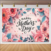 Lofaris Pink Floral Happy Mothers Day Backdrop with Butterflies, Elegant Photography Background for Celebration Party