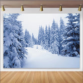 Lofaris Snowy Winter Forest Photography Backdrop with Pine Trees, Beautiful Studio Background for Holiday Portrait and Seasonal Photoshoot