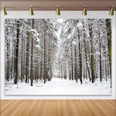 Lofaris Enchanting Winter Wonderland Snowy Forest Photography Backdrop, Professional Studio Background for Portrait Photoshoot