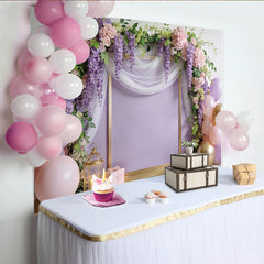 Lofaris Elegant Floral Photography Backdrop with Wisteria and Hydrangeas, Luxurious Studio Background for Party Decor and Photoshoots