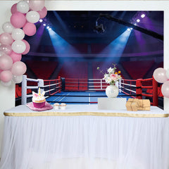 Lofaris Boxing Ring Arena Sports Photography Backdrop with Bright Spotlights, Professional Stadium Background for Sports Event Photoshoot