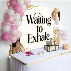 Lofaris Elegant Gold Glitter Adult Birthday Backdrop, Champagne and High Heel Party Background for Celebration