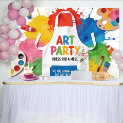 Lofaris Vibrant Art Party Photography Backdrop with Paint Splatters, Creative Studio Background for Kids Party Photoshoot