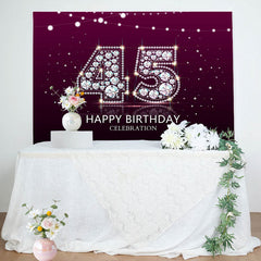 Elegant Purple Diamond Glare 45th Birthday Backdrop
