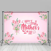 Lofaris Pink Floral Plant Happy First Mothers Day Backdrop