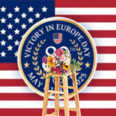 Lofaris Usa Flag Commemorate Victory In Europe Day Backdrop