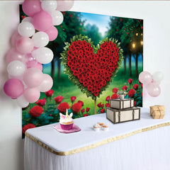Lofaris Valentines Day Rose Heart Photography Backdrop, Romantic Garden Path Photo Background