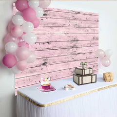 Lofaris Light Pink Weathered Wood Planks Backdrop, Rustic Pastel Timber Photography Background
