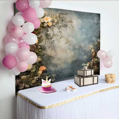 Lofaris Fine Art Hazy Floral Oil Painting Backdrop, Impressionist Climbing Roses Studio Background