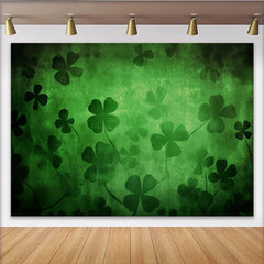 Lofaris St. Patrick's Day Backdrop, Dark Green Weathered Texture and Clover Silhouettes