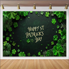 Lofaris St. Patrick's Day Backdrop, Happy St. Patrick's Day Text on Dark Stone