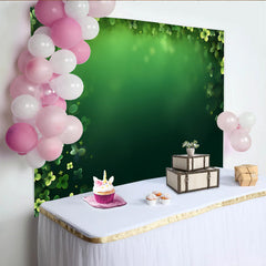 Lofaris St. Patrick's Day Backdrop, Glowing Clover Frame and Dark Green Vignette