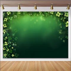 Lofaris St. Patrick's Day Backdrop, Glowing Clover Frame and Dark Green Vignette