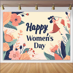 Lofaris Happy Women Day Floral Garden Backdrop, International Woman Celebration Party Decor