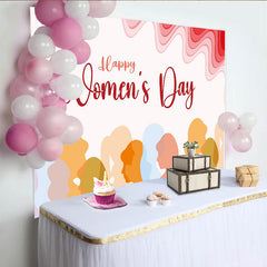 Lofaris Happy Womens Day Diverse Silhouettes Backdrop, Modern Abstract Party Decor, Celebrate Women Celebration Background