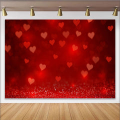 Lofaris Red Hearts Bokeh Backdrop, Valentine's Day Romantic Photography Background