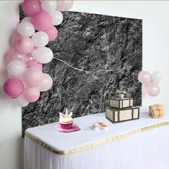 Lofaris Black Rock Wall Backdrop, Slate Stone Texture Photography Background