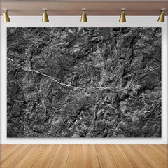 Lofaris Black Rock Wall Backdrop, Slate Stone Texture Photography Background