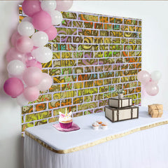 Lofaris Yellow and Green Street Graffiti Brick Wall Backdrop, Hip Hop Art Urban Photography Studio Background