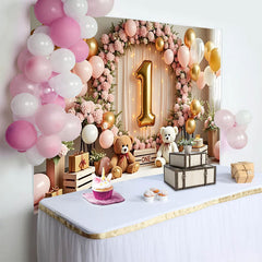 Lofaris Wild One Safari Balloon Garland Birthday Backdrop, Jungle Animal and Forest Leaves Background for Boys