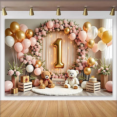 Lofaris Wild One Safari Balloon Garland Birthday Backdrop, Jungle Animal and Forest Leaves Background for Boys