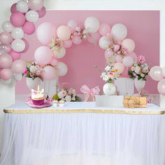 Lofaris Pink Balloon Floral Gift Box Wedding Backdrop, White Crates Bridal Shower Photography Background