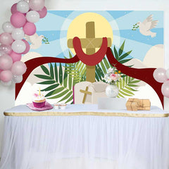 Lofaris Religious Cross Bible Dove Thank You Backdrop, Sunday School Church Event Decorations, Photography Background