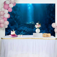 Lofaris Deep Underwater Trench Ocean Backdrop, Sun Rays Marine Landscape Party Decorations, Photography Background