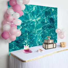 Lofaris Turquoise Ocean Water Surface Backdrop, Summer Swimming Pool Party Decorations, Photography Background