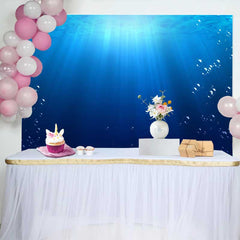 Lofaris Deep Blue Sea with Sun Rays Photography Backdrop, Underwater Bubbles and Dark Water Background