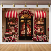 Lofaris Red and Pink Rose Floral Cake Shop Party Backdrop, Romantic Valentine Wedding Decor