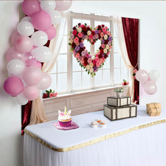 Lofaris Rote Rosa Weiße Lila Rosen Herz Blumen Fenster Partyhintergrund Valentinstag Hochzeiten Jubiläen, Fotostudio-Requisiten