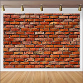 Lofaris Rustic Red Brick Wall Party Backdrop, Weathered Industrial Texture Photography Background for Events
