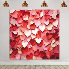 Lofaris Scattered Red and Pink Hearts Backdrop, Valentines Day Pattern for Sweet Portrait Decor