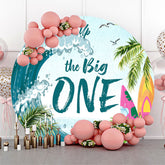 Lofaris Surfs Up The Big One Summer Round Birthday Backdrop