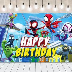 Lofaris Blue Hero Happy Birthday Backdrop Party for Boy