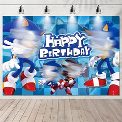Lofaris Blue Cartoon Happy Birthday Boy Party Backdrop