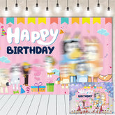 Lofaris Pink Dogs Happy Birthday Girls Party Backdrop