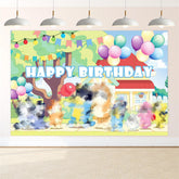 Lofaris Green Tree Balloons Birthday Party Backdrop