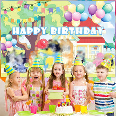 Lofaris Green Tree Balloons Birthday Party Backdrop